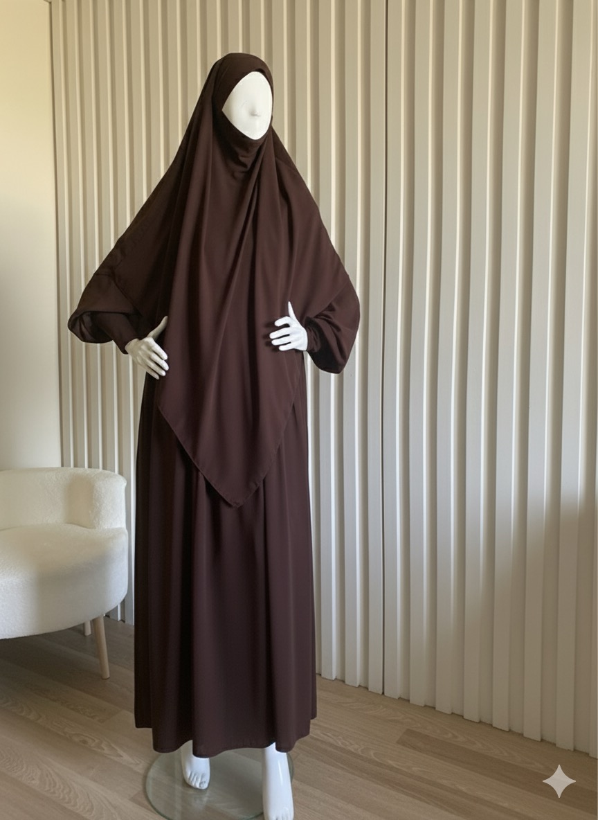 Kahverengi kahimar elbise set #11